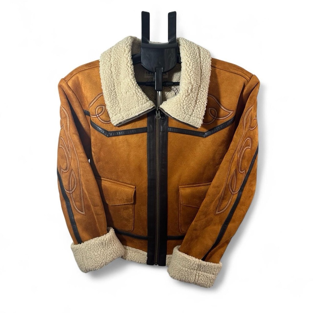 Idyllwind Brown Shearling Bomber Jacket
